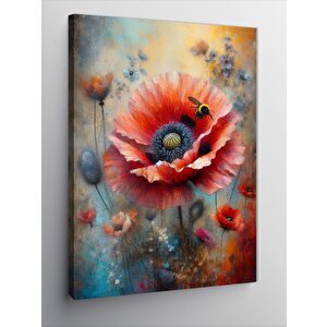Kanvas Tablo Kırmızı Gelincik Çiçeği 50x70 cm