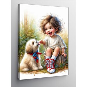 Kanvas Tablo Sonbahar Ve Kalabak Kanatlı Kadın 50x70 cm
