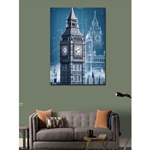 Kanvas Tablo Big Ben Saat Kulesi 100x140 cm