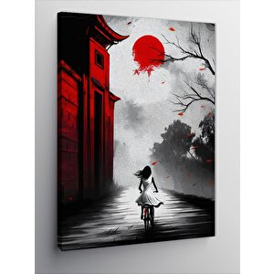 Kanvas Tablo Kırmızı Güneş Ve Çocuk 50x70 cm