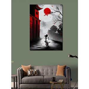 Kanvas Tablo Kırmızı Güneş Ve Çocuk 50x70 cm