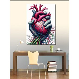 Kanvas Tablo Elde Kalp 100x140 cm
