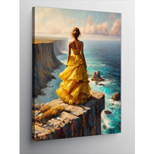 Kanvas Tablo Sarı Elbise 70x100 cm