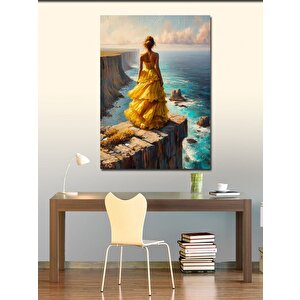 Kanvas Tablo Sarı Elbise 70x100 cm