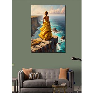 Kanvas Tablo Sarı Elbise 70x100 cm
