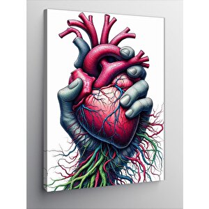 Kanvas Tablo Elde Kalp 50x70 cm