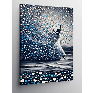 Kanvas Tablo Kalpli Elbiseli Kadın 70x100 cm