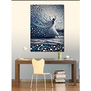 Kanvas Tablo Kalpli Elbiseli Kadın 70x100 cm