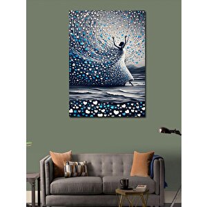 Kanvas Tablo Kalpli Elbiseli Kadın 70x100 cm