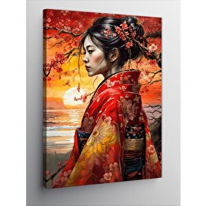 Kanvas Tablo Japon Kadın 70x100 cm