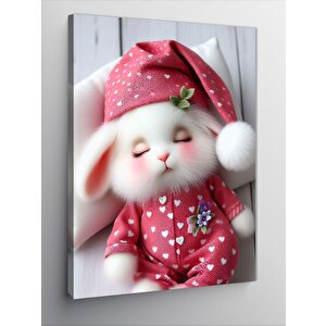 Kanvas Tablo Kırmızı Pijamalı Tavşan 70x100 cm