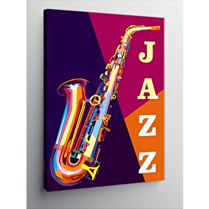 Kanvas Tablo Jazz Temalı Saksafon 50x70 cm