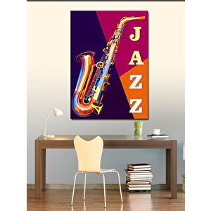 Kanvas Tablo Jazz Temalı Saksafon 50x70 cm