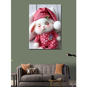 Kanvas Tablo Kırmızı Pijamalı Tavşan 50x70 cm