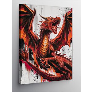 Kanvas Tablo Kırmızı Ejderha 70x100 cm