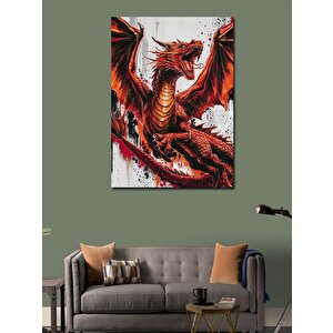Kanvas Tablo Kırmızı Ejderha 70x100 cm