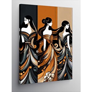 Kanvas Tablo Elbiseli Kadın 50x70 cm