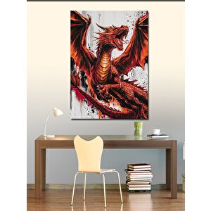 Kanvas Tablo Kırmızı Ejderha 100x140 cm