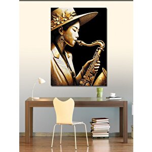 Kanvas Tablo Saksafon Çalan Kız 70x100 cm
