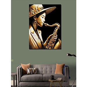 Kanvas Tablo Saksafon Çalan Kız 70x100 cm