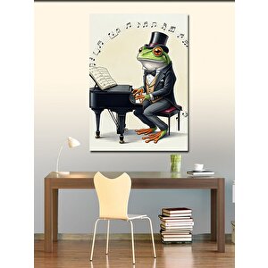 Kanvas Tablo Piyanist Kurbağa 70x100 cm