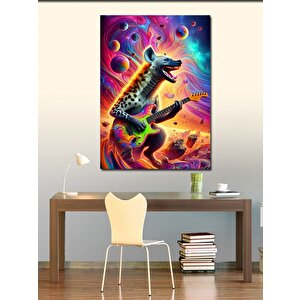 Kanvas Tablo Evren Ve Gitar Çalan Sırtlan 70x100 cm