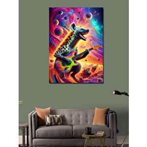 Kanvas Tablo Evren Ve Gitar Çalan Sırtlan 70x100 cm