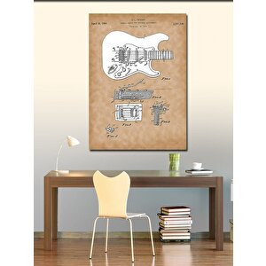Kanvas Tablo Elektro Gitar Anatomisi 50x70 cm