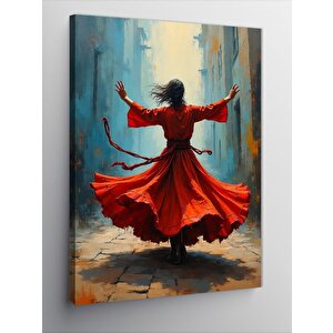 Kanvas Tablo Kırmızı Elbise 70x100 cm