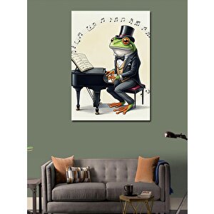 Kanvas Tablo Piyanist Kurbağa 50x70 cm