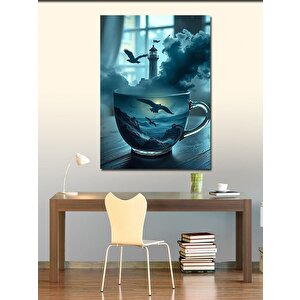Kanvas Tablo Çay Fincanında Gemi 70x100 cm