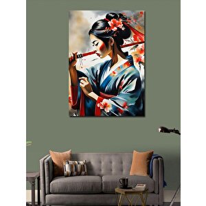 Kanvas Tablo Japon Kadın Portresi 100x140 cm