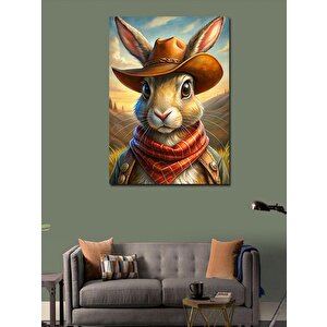Kanvas Tablo Kovboy Tavşan 70x100 cm