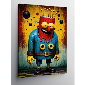 Kanvas Tablo Kırmızı Robot 100x140 cm