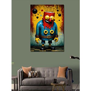 Kanvas Tablo Kırmızı Robot 100x140 cm