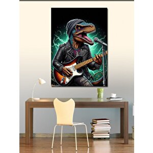 Kanvas Tablo Gitar Çalan Dinazor 70x100 cm