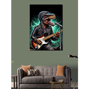 Kanvas Tablo Gitar Çalan Dinazor 70x100 cm