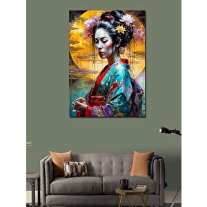 Kanvas Tablo Geleneksel Japon Kadını 100x140 cm