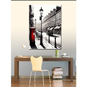Kanvas Tablo Kırmızı Telefon Kulübesi 50x70 cm