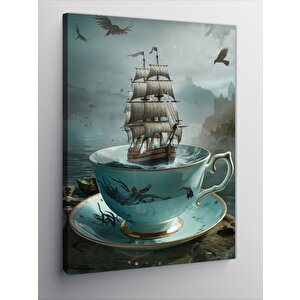 Kanvas Tablo Fincanda Gemi 50x70 cm