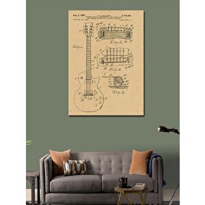 Kanvas Tablo Les Paul Gitar Anatomisi 70x100 cm
