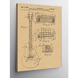 Kanvas Tablo Les Paul Gitar Anatomisi 50x70 cm