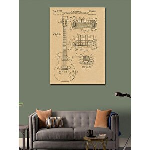 Kanvas Tablo Les Paul Gitar Anatomisi 50x70 cm