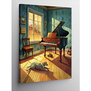 Kanvas Tablo Piyano Ve Yalnızlık 100x140 cm