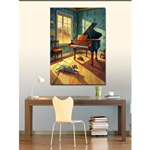 Kanvas Tablo Piyano Ve Yalnızlık 100x140 cm