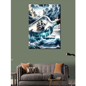 Kanvas Tablo Buzul Gemi 70x100 cm