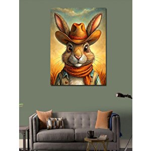 Kanvas Tablo Kovboy Tavşan 70x100 cm