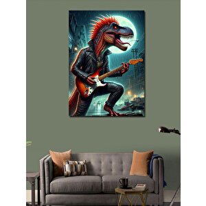 Kanvas Tablo Gitar Çalan Dinazor 100x140 cm