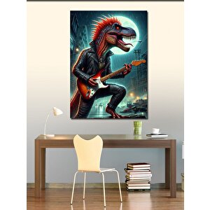 Kanvas Tablo Gitar Çalan Dinazor 70x100 cm