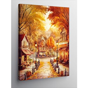 Kanvas Tablo Sonbahar Sokak Manzarası 50x70 cm
